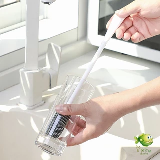 YOYO แปรงล้างขวด ซิลิโคน แปรงล้างขวดด้าม ยาว 32 cm อุปกรณ์ล้างขวดนม พร้อมส่ง Bottle brush