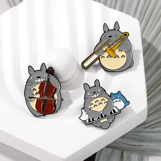 เข็มกลัดเคลือบ ลายการ์ตูนอนิเมะ Totoro น่ารัก เครื่องประดับ ของขวัญ สําหรับไวโอลิน