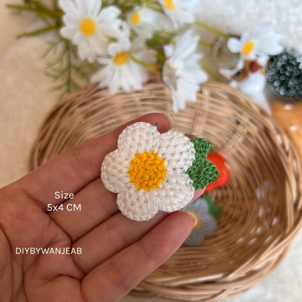 DIY งานไหมพรมปักลาย ตกแต่งเสื้อผ้า กางเกง กระเป๋า ไม่มีกาว ใช้ปืนกาวติด วัสดุตกแต่งเสื้อผ้า ใช้แผ่นกาวรีดติด เย็บติด - รูปที่ 5