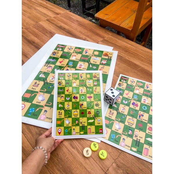 เกมบันไดงู Phonics Short Vowel sounds