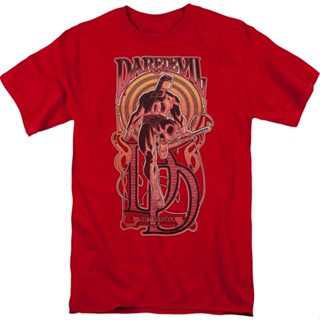 Daredevil T-Shirt เสื้อขาว เสื้อตราหานคู่ เสื้อยืดสีขาวผู้ชาย เสื้อยีด