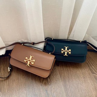 Tory Burch Eleanor Series กระเป๋าสะพายไหล่ สะพายข้าง หนังนิ่ม ทรงสี่เหลี่ยม ใบยาว สองสี คลาสสิก สําหรับสตรี