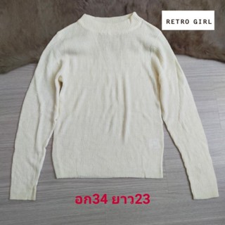 retro girl เสื้อไหมพรม ไหมพรมบาง ผ้าไหมพรม  ขนาดไซส์ดูภาพแรกค่ะ สภาพใหม่ งานจริงสวยกว่าในภาพค่ะ