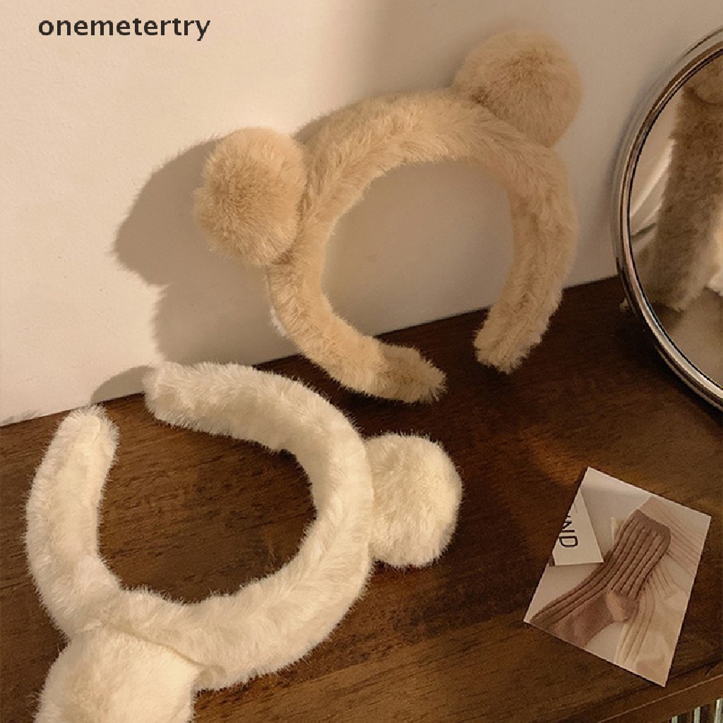 Onem ที่คาดผมหูกระต่าย ตุ๊กตาหมีน่ารัก ฤดูใบไม้ร่วง ฤดูหนาว ที่คาดผม การ์ตูนเด็กผู้หญิง เด็ก ที่คาดผม ผ้าโพกศีรษะ เครื่องประดับผม n