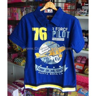 SH-088 เสื้อคอโปโลเด็กสีแดง แฟชั่นเด็กเกาหลี Size-140 (7-8Y)