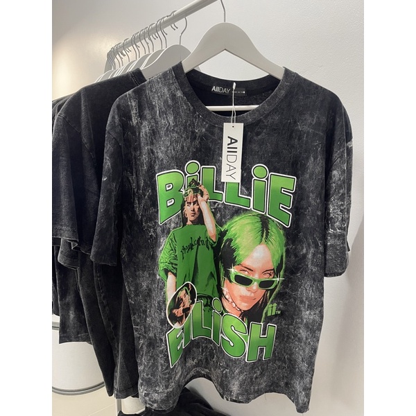 เสื้อวินเทจ สกีนลายBiLLiE EiLiSH 💚ใส่ได้ทั้งชายและหญิง ✅ของแท้100%