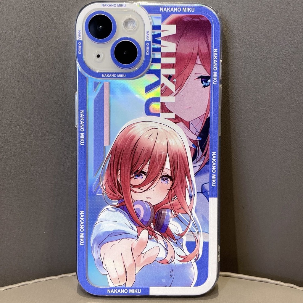 The Quintessential Quintuplets Nakano Miku เคสโทรศัพท์มือถือ ป้องกันกระแทก ลายการ์ตูนอนิเมะ สีโปร่งใส สําหรับ iPhone 14 13 12 11 pro promax x xs xsmax xr 7 8 plus