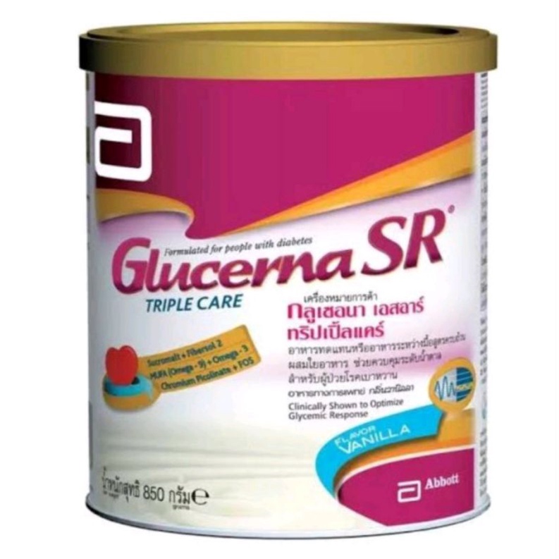 Glucerna SR กลูเซอนา เอสอาร์ วานิลลา 400 กรัม :: อาหารทดแทนช่วยควบคุมระดับน้ำตาลในเลือด