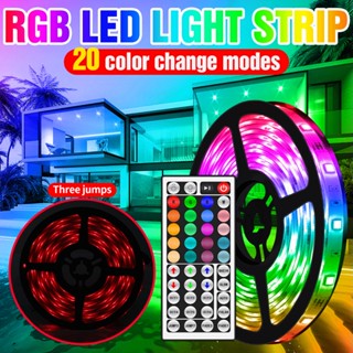 12V แถบไฟ LED ไฟยืดหยุ่นและ Cuttabl RGB Strip 5050คุณภาพสูง15M Wireless รีโมทคอนโทรลไฟประดับคริสต์มาสกลางแจ้ง