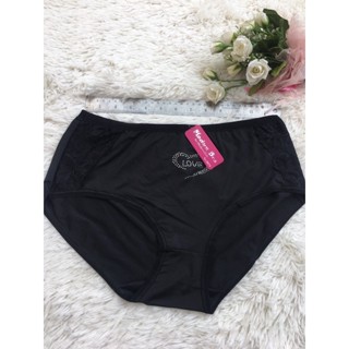 กางเกงในผ้ามัน ตกแต่ง ลูกไม้  เอวปกติ  F 29-31” XL32-36” XL #9079