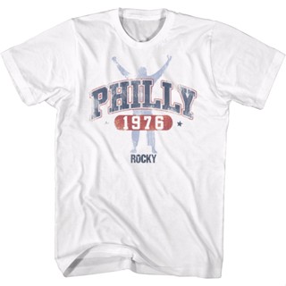 Philly 1976 Silhouette Rocky T-Shirt เสื้อสีขาว เสื้อยื เสื้อเบลาส์