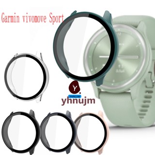 Garmin vivomove sport Watch เคสฟิล์มแข็ง garmin vivomovesport PC เคสกันกระแทก กระจกนิรภัย แบบเต็ม ฝาครอบนาฬิกา