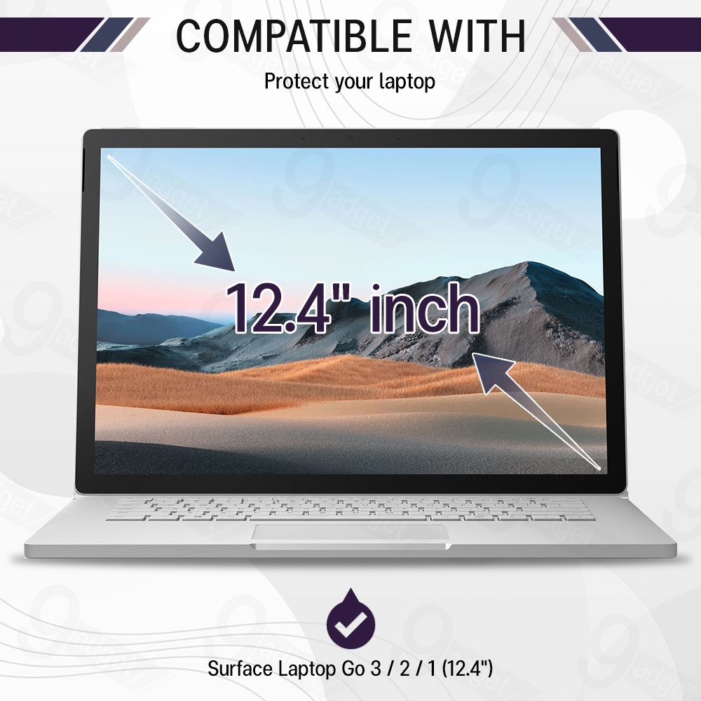 9Gadget - สติ๊กเกอร์ Surface Laptop Go 3 2 1 ขนาด 12.4 นิ้ว สีใส แบบด้าน ฟิล์มกันรอย สติ๊กเกอร์กันรอย เคส กระจก ฟิล์มหลัง - MacGuard Sticker Cover Protective Matte Clear Film Screen Guard