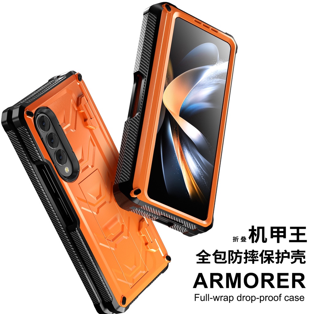 เคสโทรศัพท์มือถือ กันกระแทก พร้อมช่องใส่ปากกา พับได้ สําหรับ Samsung ZFold 5 ZFold 4 ZFold 3