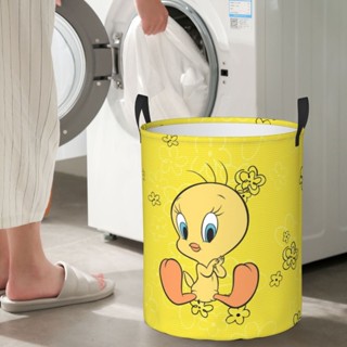 Tweety Bird ตะกร้าผ้า กันน้ํา พับได้ 20 16.5 นิ้ว พร้อมที่จับ (S,M)