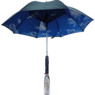 Long-Handle Summer Umbrella with Fan and Spray