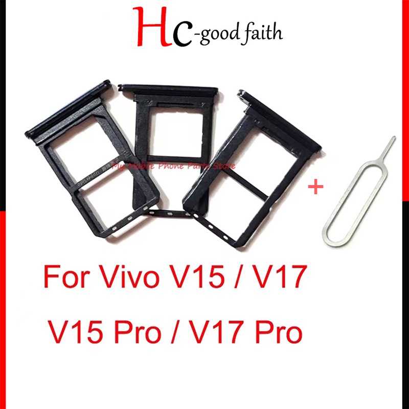 Dual Micro Sim ถาดการ์ดสล็อตคุณภาพสูงสําหรับ Vivo V15 V17 Pro Sim SD การ์ดถาดผู้ถือ Slot Reader อะแดปเตอร์