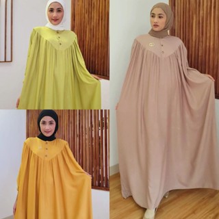 Maharani Jumbo Terabru Dress Rayon Twill Gamis Polos Viral Now 2022