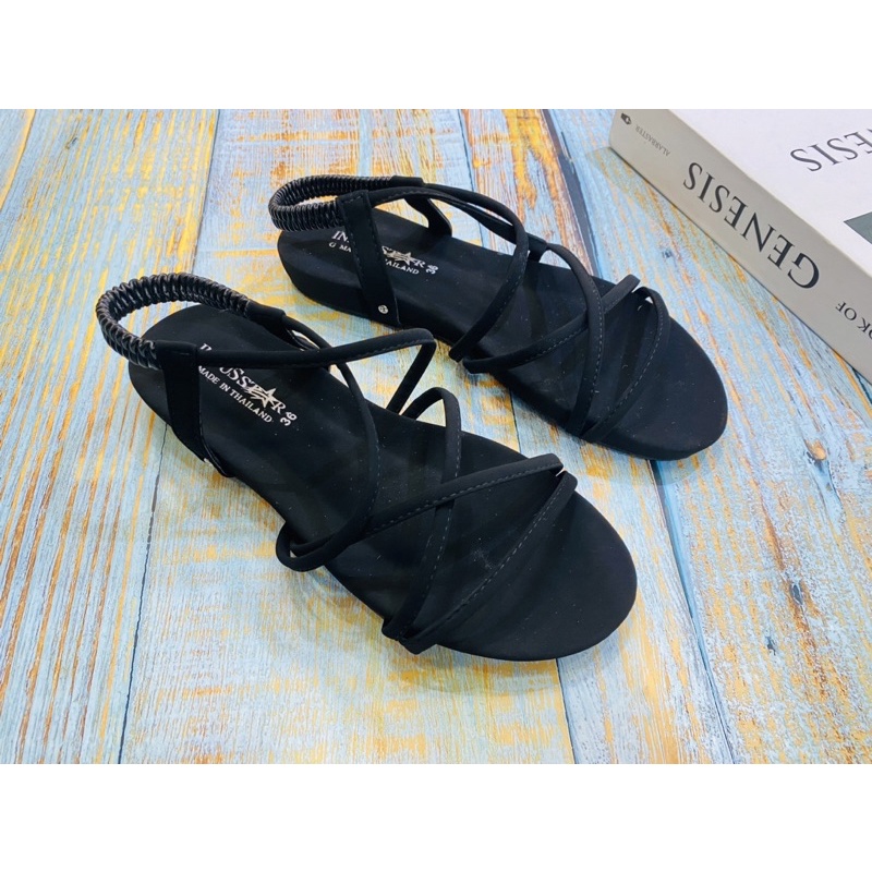 รองเท้ารัดส้น สีดำ กากี  ชมพู หน้าใขว้ 2ใขว้ แบรนด์Innus - รูปที่ 6