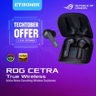 ETRONIK Original ASUS ROG CETRA True Wireless (การชาร์จแบบไร้สาย + ANC Active Noise Cancellation) หูฟังไร้สายสำหรับเล่นเกมสำหรับ ROG Phone 5 5S Pro ROG 6 Pro