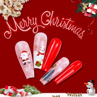 สติ้กเกอร์ติดเล็บ คริสมาส หิมะ ต้นคริสมาส กวาง Chistmas nail sticker