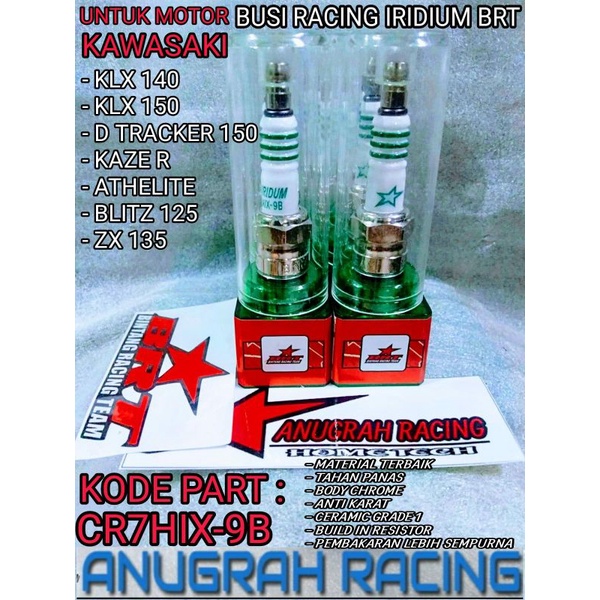 IRIDIUM RACING SPARK PLUG BRT CR7HIX-9B KLX 140 KLX 150 D TRACKER DTRAKER 150 KAZE R BLITS R ZX 135 
