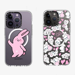 ของแท้ CASETiFY เคสโทรศัพท์มือถือ PC อะคริลิคแข็ง ลายกระต่าย สําหรับ iPhone 14 14Pro 11 12 13 Pro Max