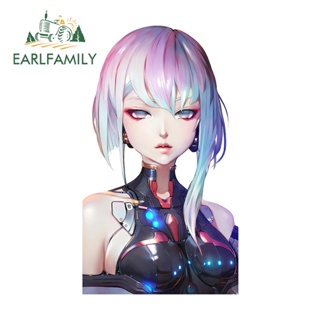 Earlfamily สติกเกอร์ไวนิล กันน้ํา กันรอยขีดข่วน ลายการ์ตูนอนิเมะ Cyberpunk Edgerunners Peeker Lucy ขนาด 13 ซม. X 9.1 ซม. สําหรับตกแต่งรถยนต์