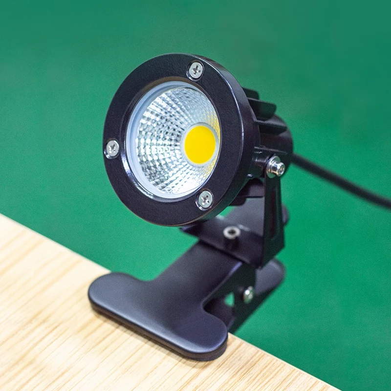 คลิปไฟสปอตไลท์ LED COB 10W IP65 กันน้ํา ปรับได้ พร้อมคลิปหนีบ และปลั๊ก US สีขาวอบอุ่น สําหรับร้านกาแฟ 1 ชิ้น