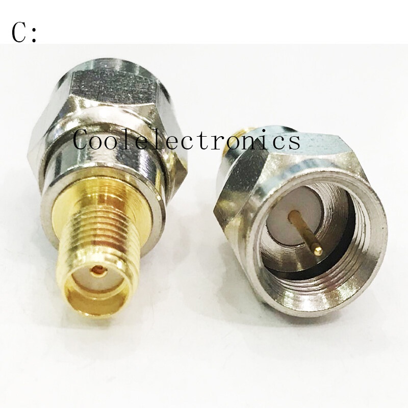 2ชิ้น SMA male / Female to F male / Female RF Coaxial อะแดปเตอร์เชื่อมต่อสายเคเบิ้ล #4