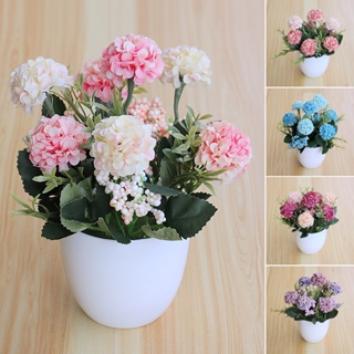 【AG】1Pc Artificial Potted Plant Easy to Maintain Smooth Edge Plastic Photography Props Fake Flower for Office