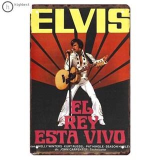 แผ่นป้ายโลหะดีบุก Elvis Presley สไตล์วินเทจ สําหรับตกแต่งบ้าน