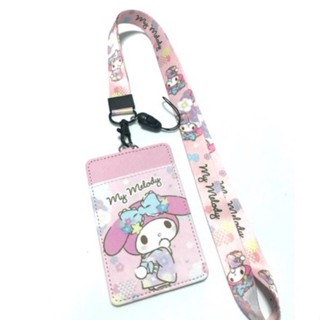 MY MELODY สายคล้องคอ สายคล้องบัตร ที่ใส่บัตร ซองใส่บัตร ที่ใส่บัตร พร้อมสายคล้องคอ ลาย MY MELODY P มาย งานดี สวยงาม PMYL