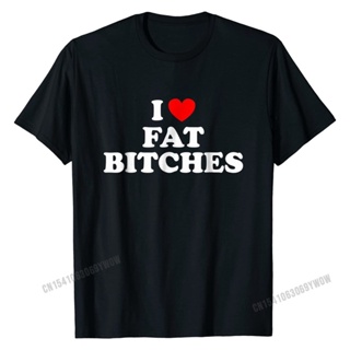 【Plus Size】เสื้อยืดลําลอง ผ้าฝ้าย แขนสั้น พิมพ์ลาย I Love Fat Funny สําหรับผู้ชาย