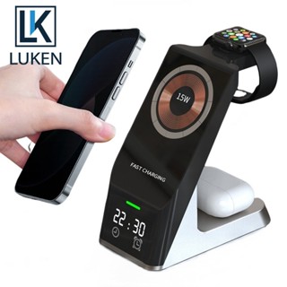 Luken 6 IN1 แท่นชาร์จนาฬิกาปลุกไร้สาย 6 โหมด สําหรับ Airp Pro Apple Watch Ip 12 13 14 Pro Max