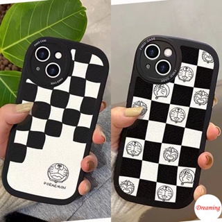 เคสสำหรับ VIVO Y16 Y22 Y22S T1 Y55 Y75 Y33S Y21S Y21A Y21 Y33T Y21T Y53S Y51 Y51A Y31 Y20 Y20i Y12S Y12A Y20s G Y15S Y15A Y30 Y50 Y30i รูปไข่ Big Eye Soft เคสโทรศัพท์ Motif Black White Lattice