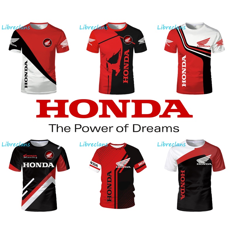 เสื้อยืด พิมพ์ลายโลโก้รถยนต์ Honda 3d สไตล์ฮิปฮอป แฟชั่นสําหรับผู้ชาย และผู้หญิง ไซซ์ Eu