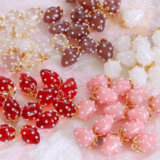 จี้ลูกปัดเรซิ่น รูปสตรอเบอร์รี่ น่ารัก สไตล์ญี่ปุ่น สําหรับท…