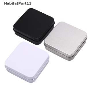 Habitatport กล่องโลหะดีบุก ทรงสี่เหลี่ยม ขนาดเล็ก สําหรับใส่เครื่องประดับ เหรียญ