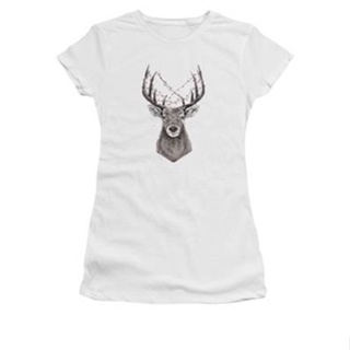 Xmas deer Womens T-Shirt เสื้อ ยืด ผู้ชาย เสื้อตราหานคู่ เสื้อยืดถูกๆ