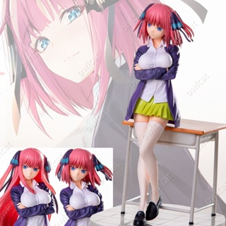 โมเดล The Quintessential Quintuplets Nino / Miku (Classroom Desk Ver.) 19cm JK Nino Miku Nakano 5Toubun No Hanayome Series School Uniform Figure Packed in Box Model KANAGUSA