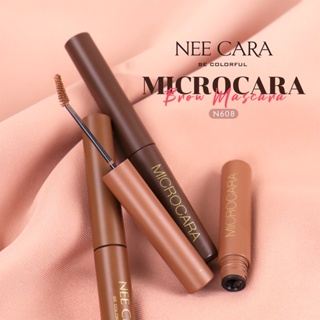 #N608 มาสคาร่าคิ้ว ปัดคิ้ว นีคาร่า ไมโครคาร่า บราว มาสคาร่า NEE CARA MICROCARA BROW MASCARA