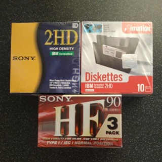 เทปเปล่า Sony รุ่น HF และ EF ความยาว 90 นาที และรุ่น EF ความยาว 60 นาที/ Sony Micro Floppy Disk / imation Diskettes