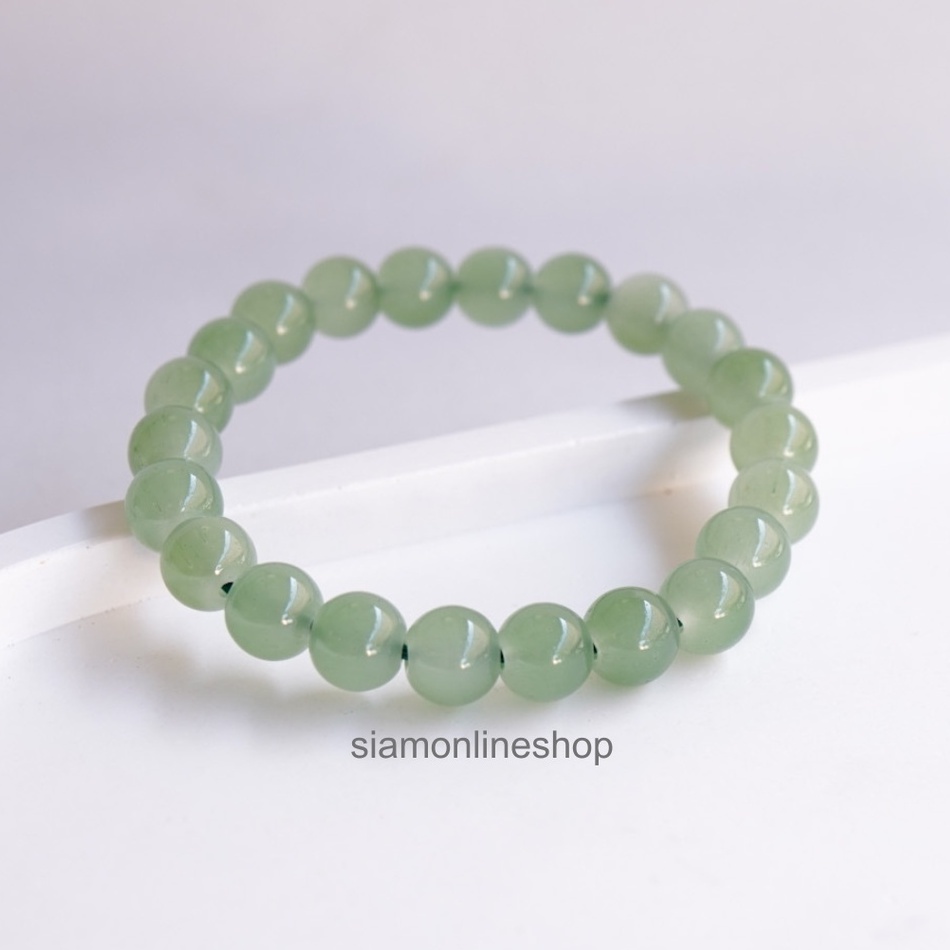 LUCKYSTONE กำไลหินสีนำโชค โทนสีฟ้าเขียว ขนาด 8 มม. by siamonlineshop