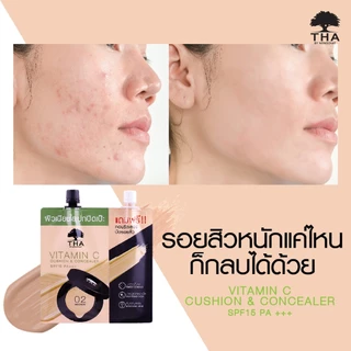 (แบบซอง) ฑา คุชชั่น น้องฉัตร แถมฟรี❗❗ คอนซีลเลอร์ ปิดรอยสิว Tha by Nongcha Vitamin C Cushion Free ❗❗ Concealer 7g.+2g.