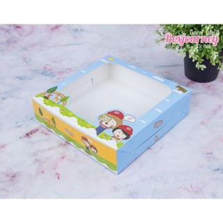 กล่องเค้ก 1 ปอนด์ทรงเตี้ย coco &amp; lime 001 20 ชิ้น/แพค