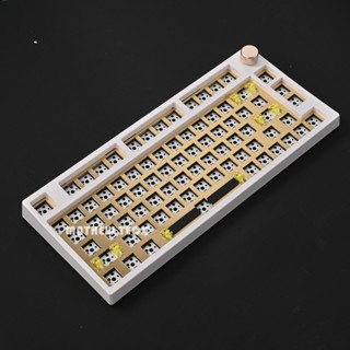 【Ready Stock】MATHEW TECH MK80 mechanical keyboard kit with Red Metal knob,hot-swappable three-mode wireless ,dynamic RGB light,80keys loyout,South Facing LED