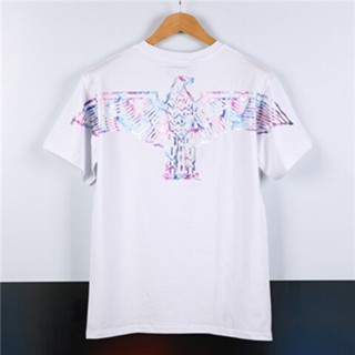 H Boy London Short Sleeve Colorful Eagle Print Men and Women Loose T-shirts Couple T-shirt White