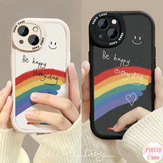 เคสโทรศัพท์มือถือนิ่ม ลายหน้ายิ้ม สีรุ้ง สําหรับ OPPO Reno 8T 6 5F 4F 3 8Z 7Z A7 A5S A1K A83 F11 F9 A3S A12E A5 A9 A95 A94 A93 A78 A98 A96 A76 A74