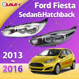 ไฟหน้า LED สําหรับ Ford Fiesta 2013-2016 ไฟหน้าสำหรับ ไฟหน้า โคมไฟหน้า ไฟหน้า​โปรเจค​เตอร์​ โคมไฟหรถยนต์ เลนส์กระจก headlamp headlight front light lens